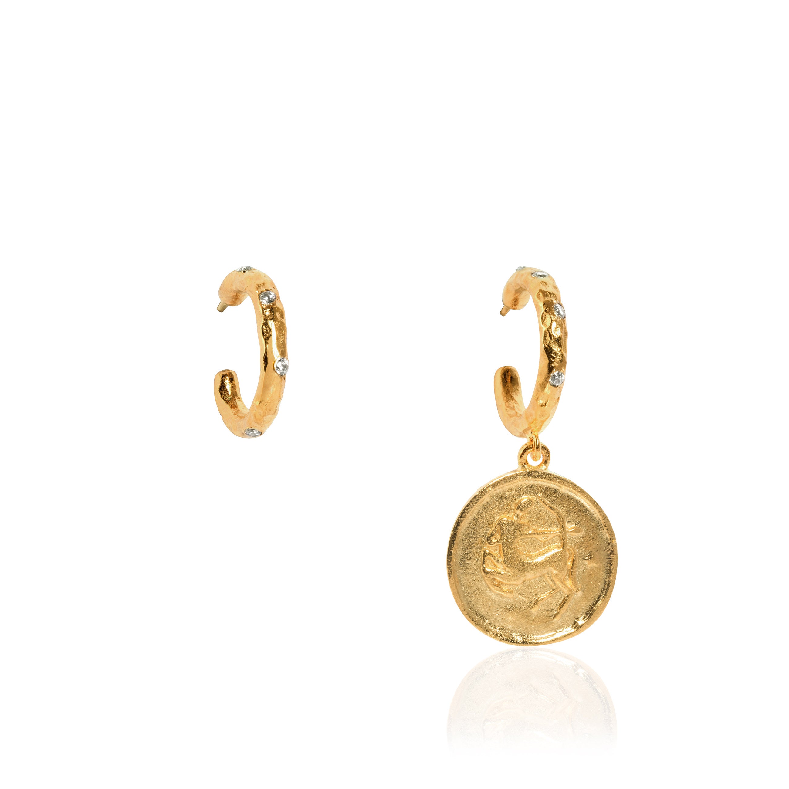 Golden Zodiac Hoops