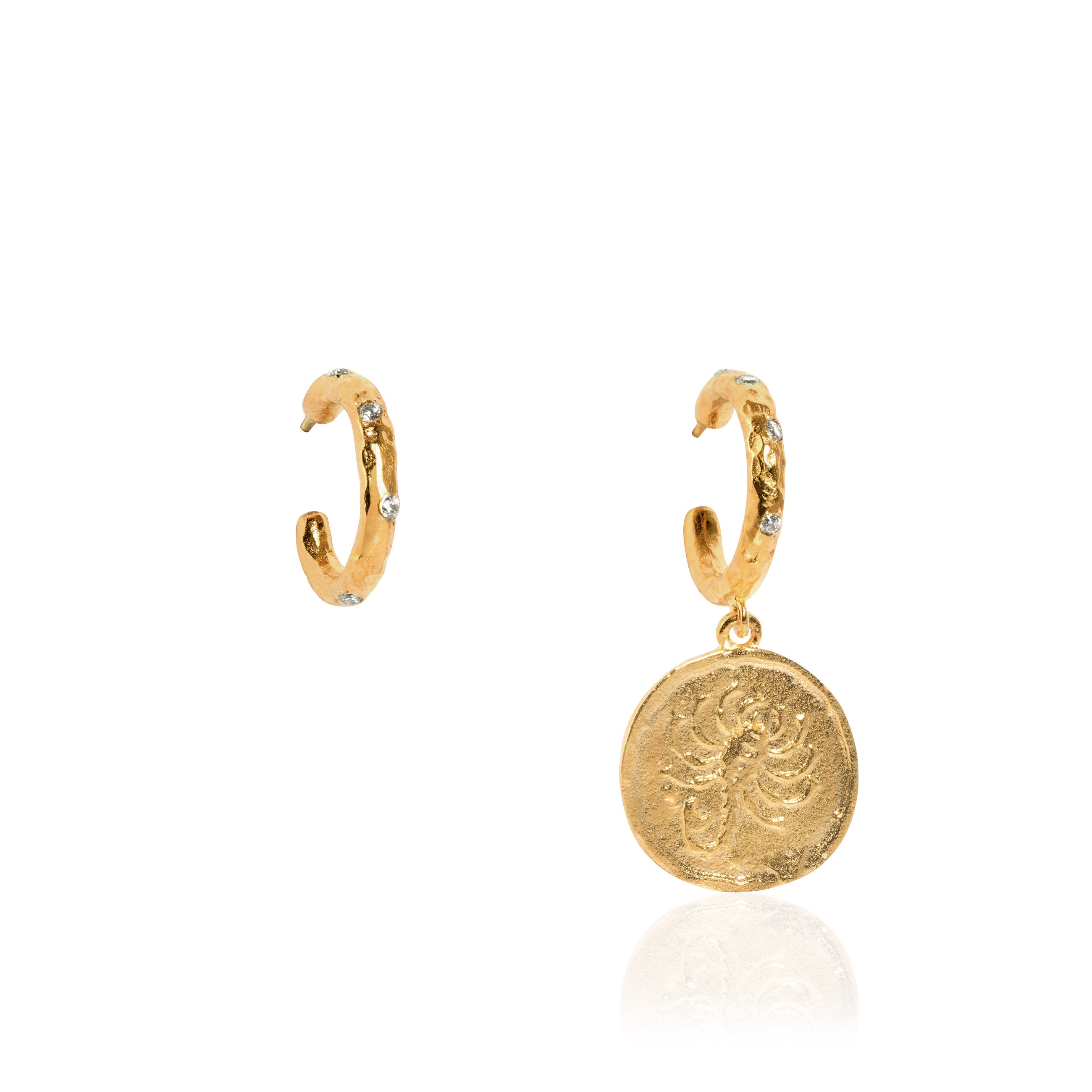 Golden Zodiac Hoops