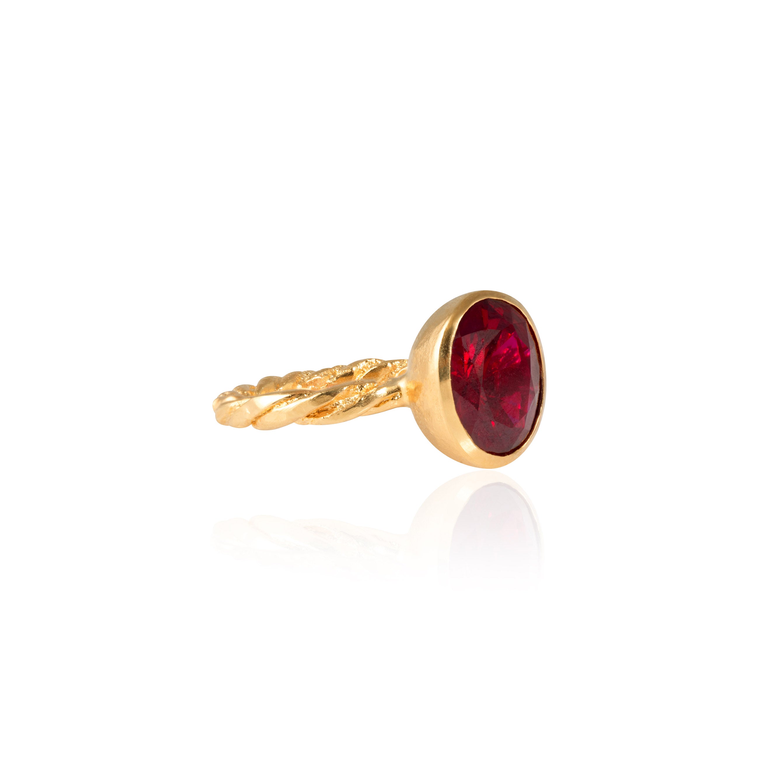 Red Gem Rope Ring