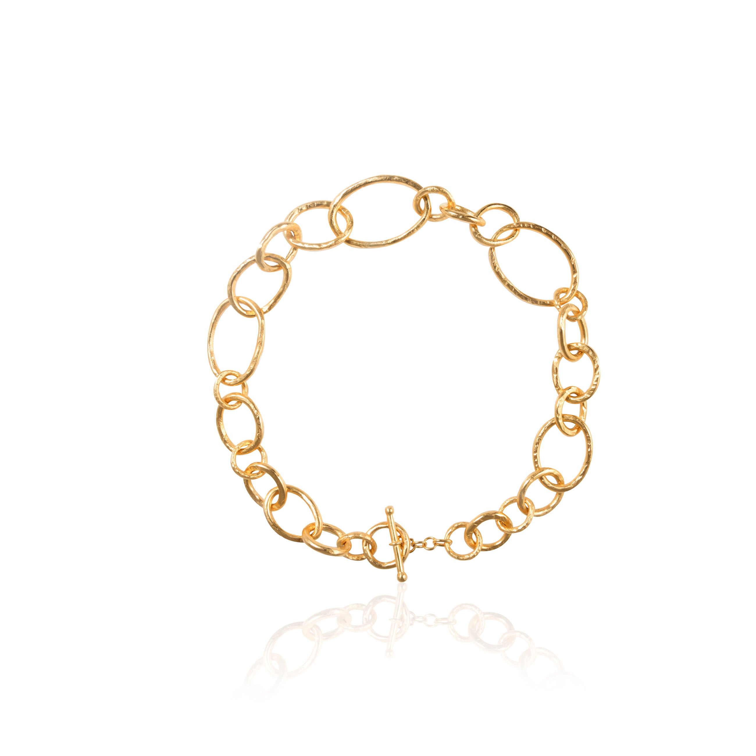 Golden Hammered Chain Necklace