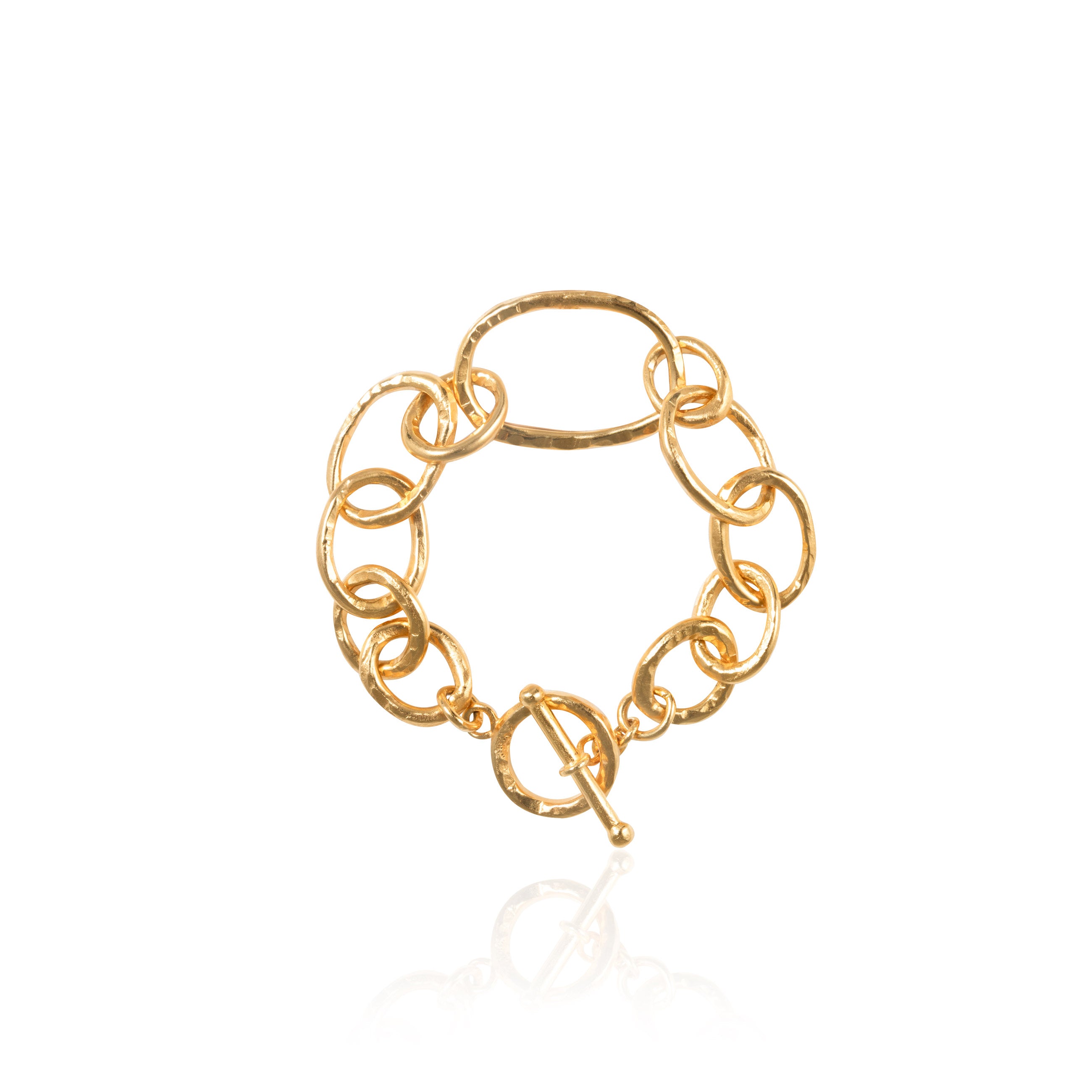 Golden Hammered Chain Bracelet