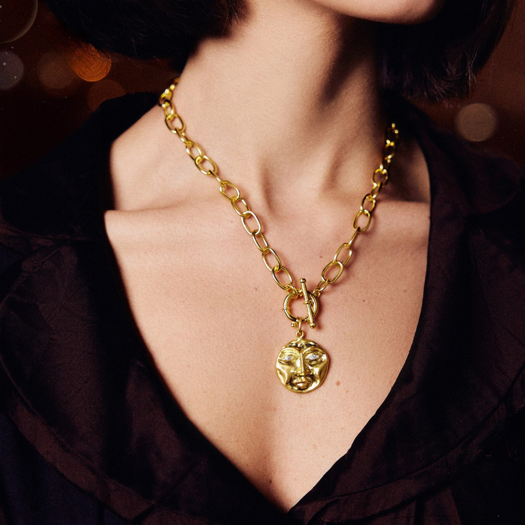 Golden Full Moon Charm