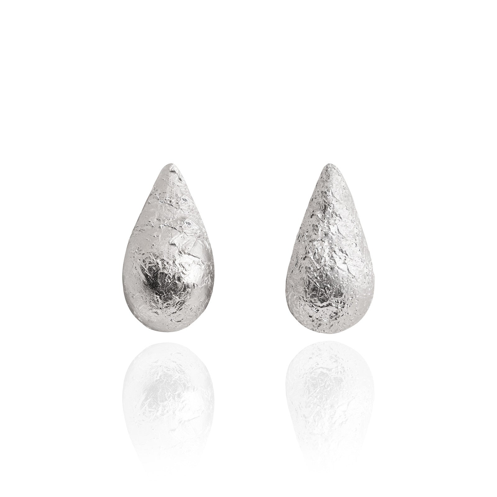 Silver Foil Droplet Earrings