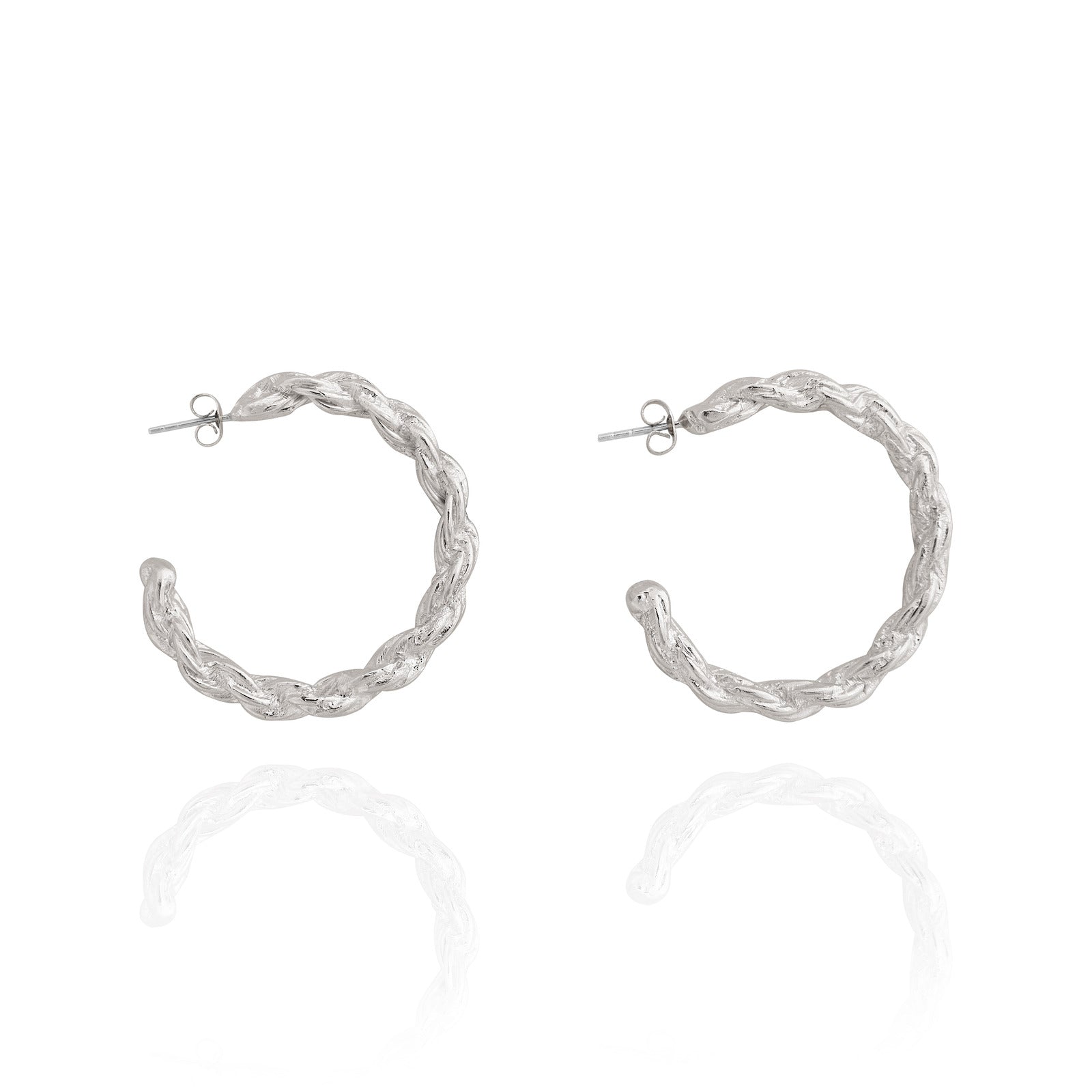Silver Rope Hoops