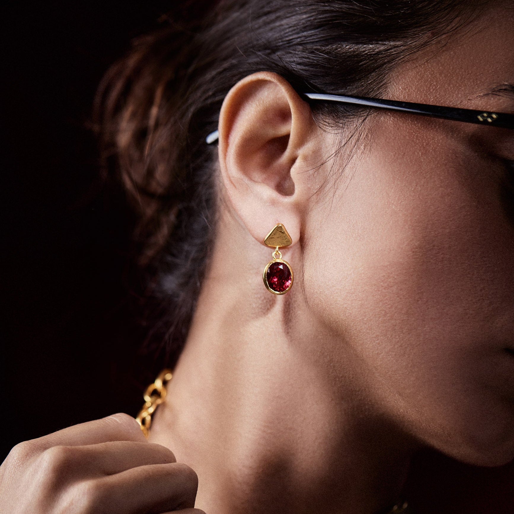 Golden Gem Arrow Earrings