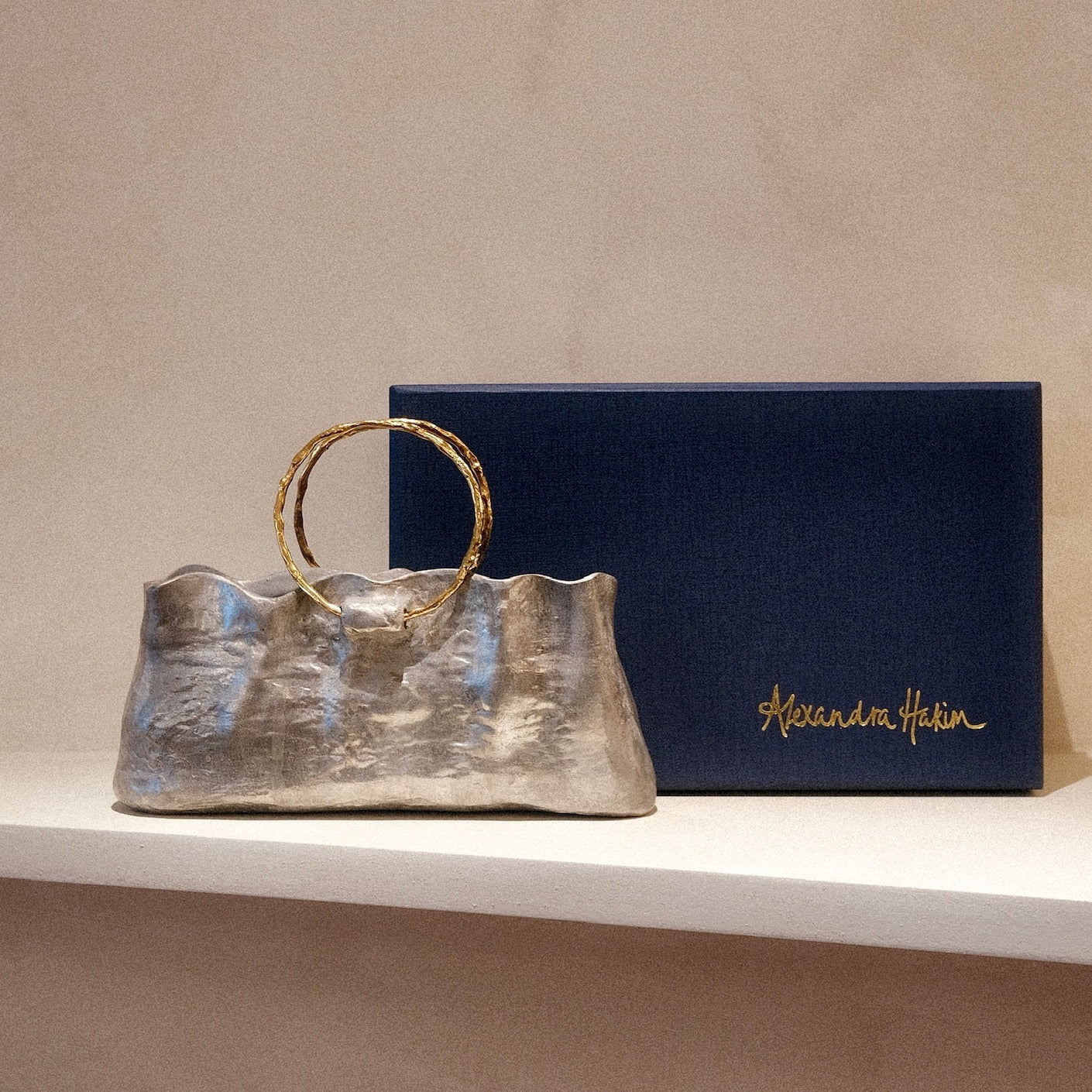 Mini Silver and Gold Handbag