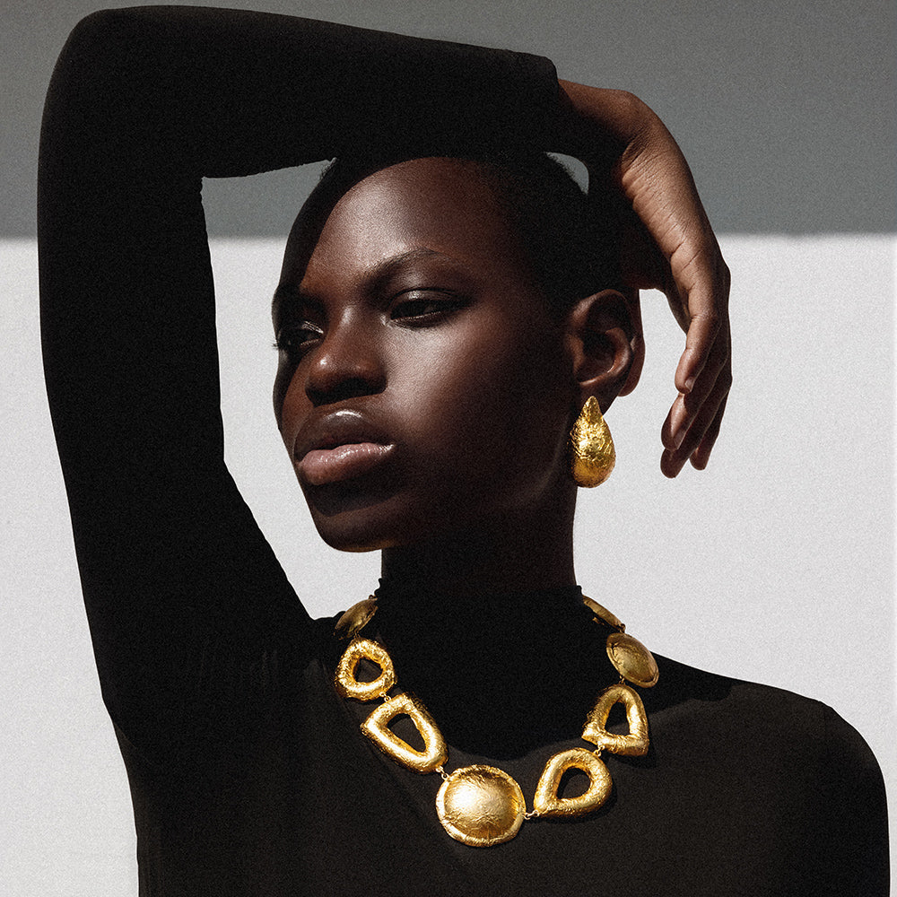 Golden Foil Droplet Earrings