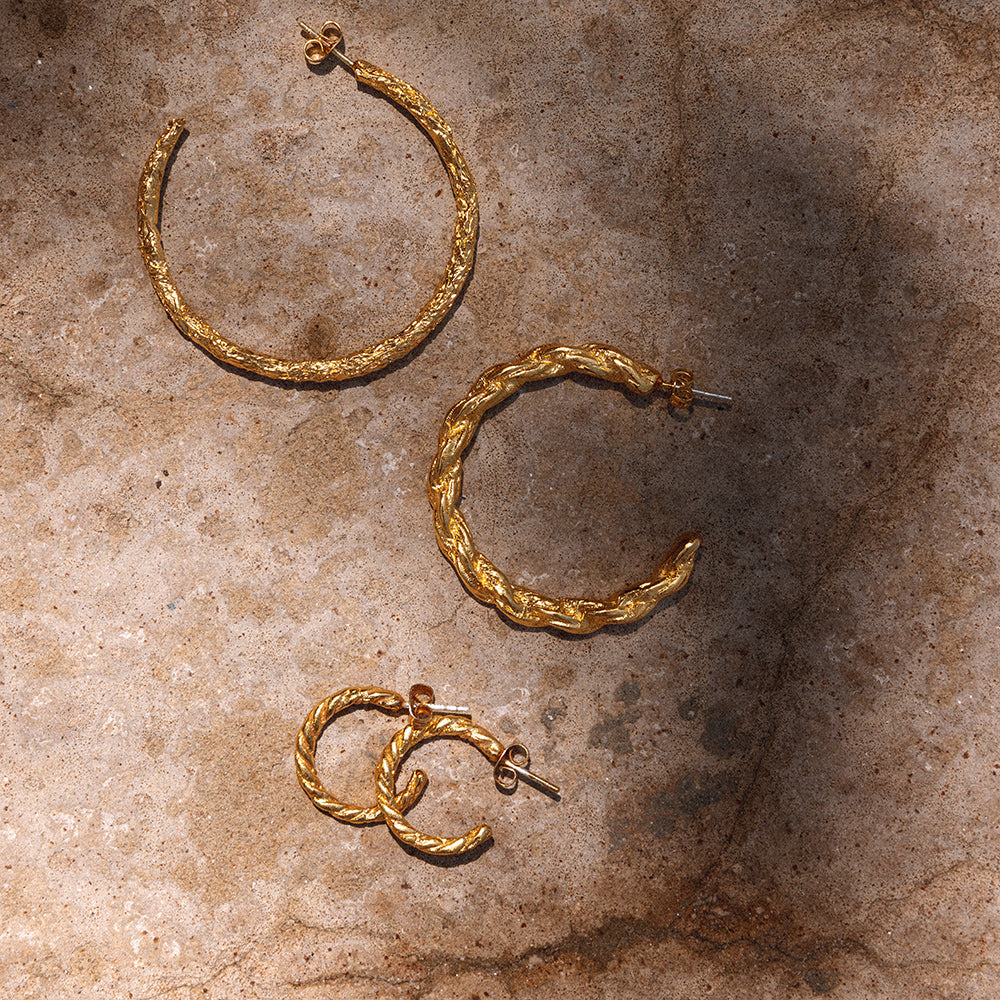 Golden Rope Small Hoops