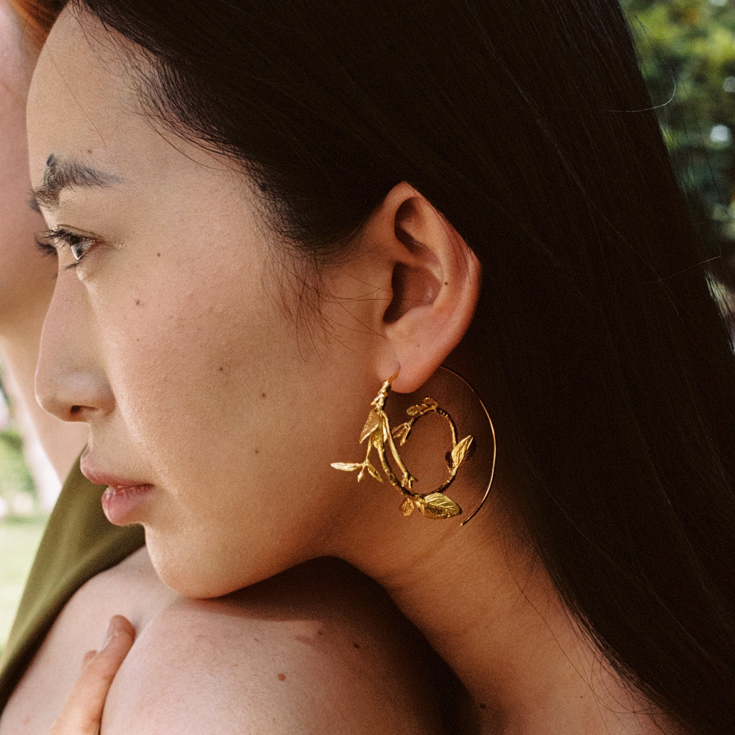 Golden Spiral Thyme Earrings
