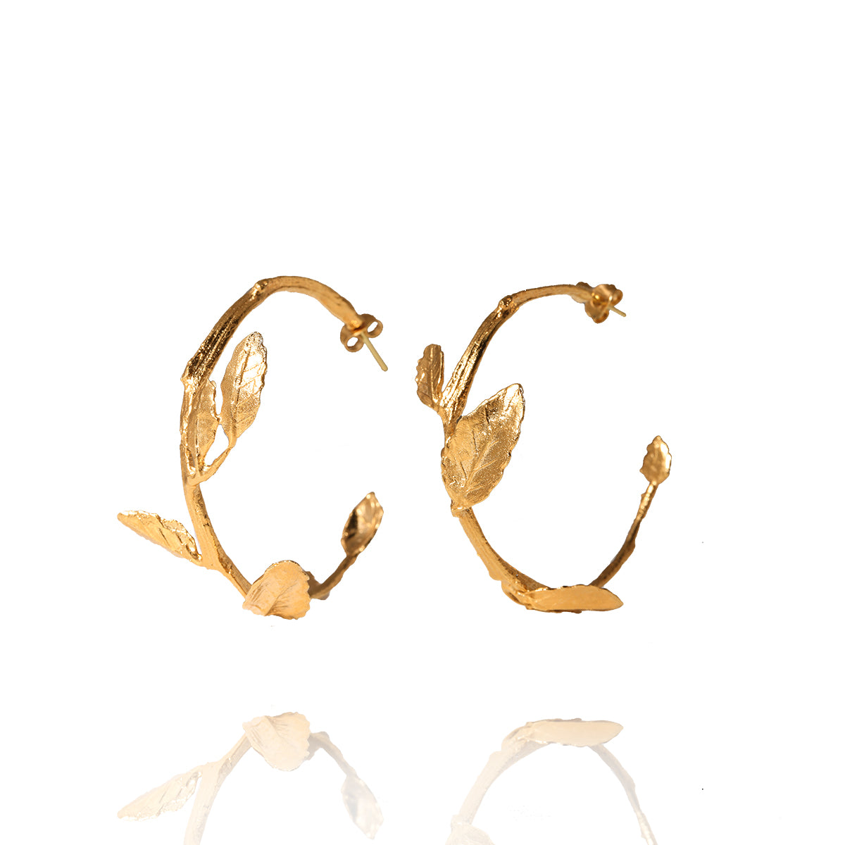 Golden Leaf Hoops