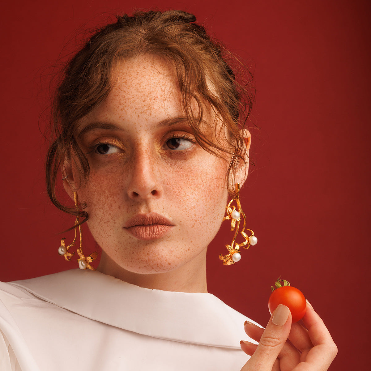 Golden Tomato Earrings