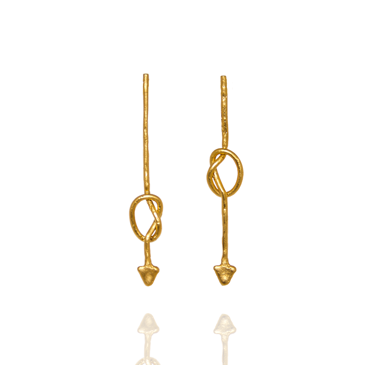Golden Knotted Arrow Earrings
