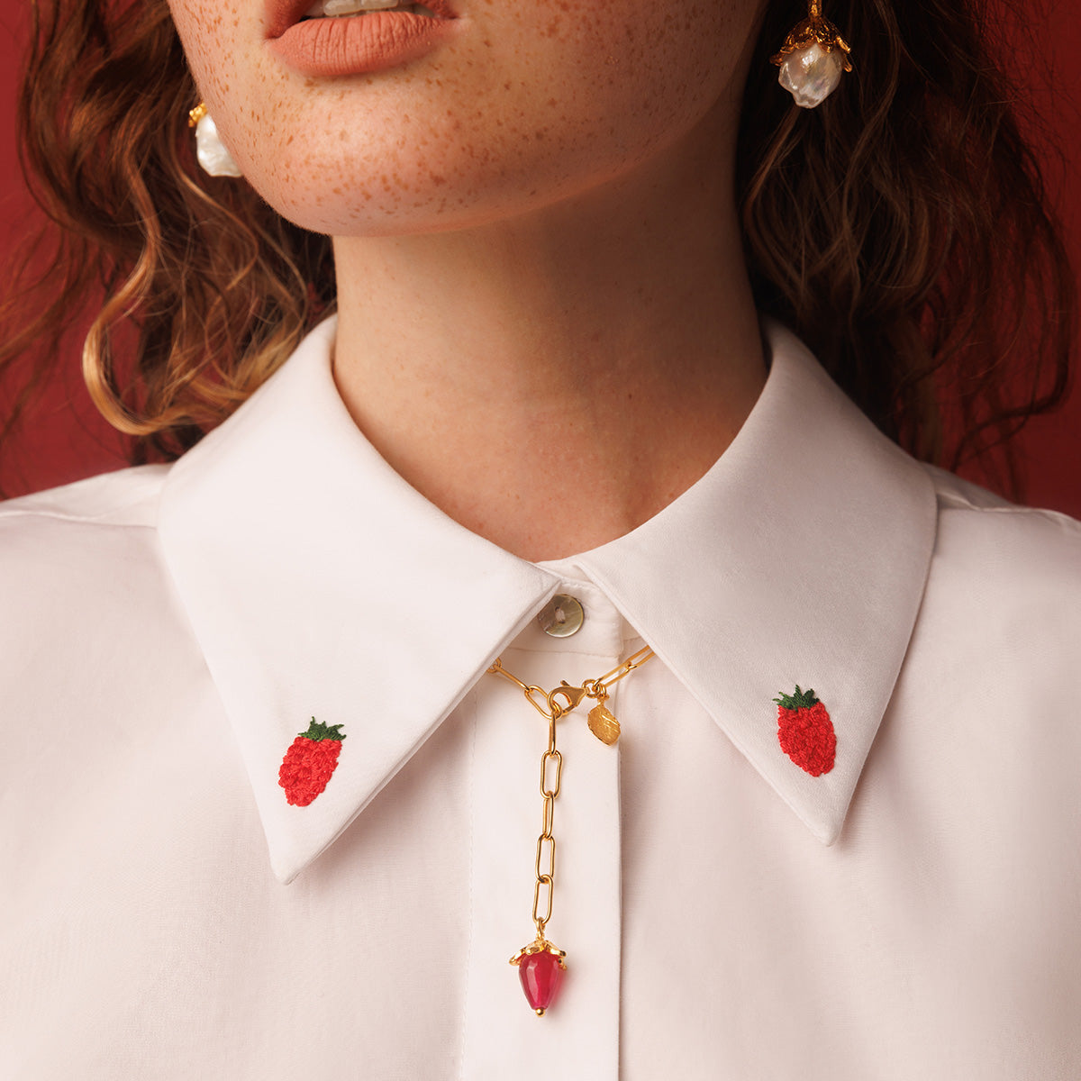 Golden Raspberry Necklace
