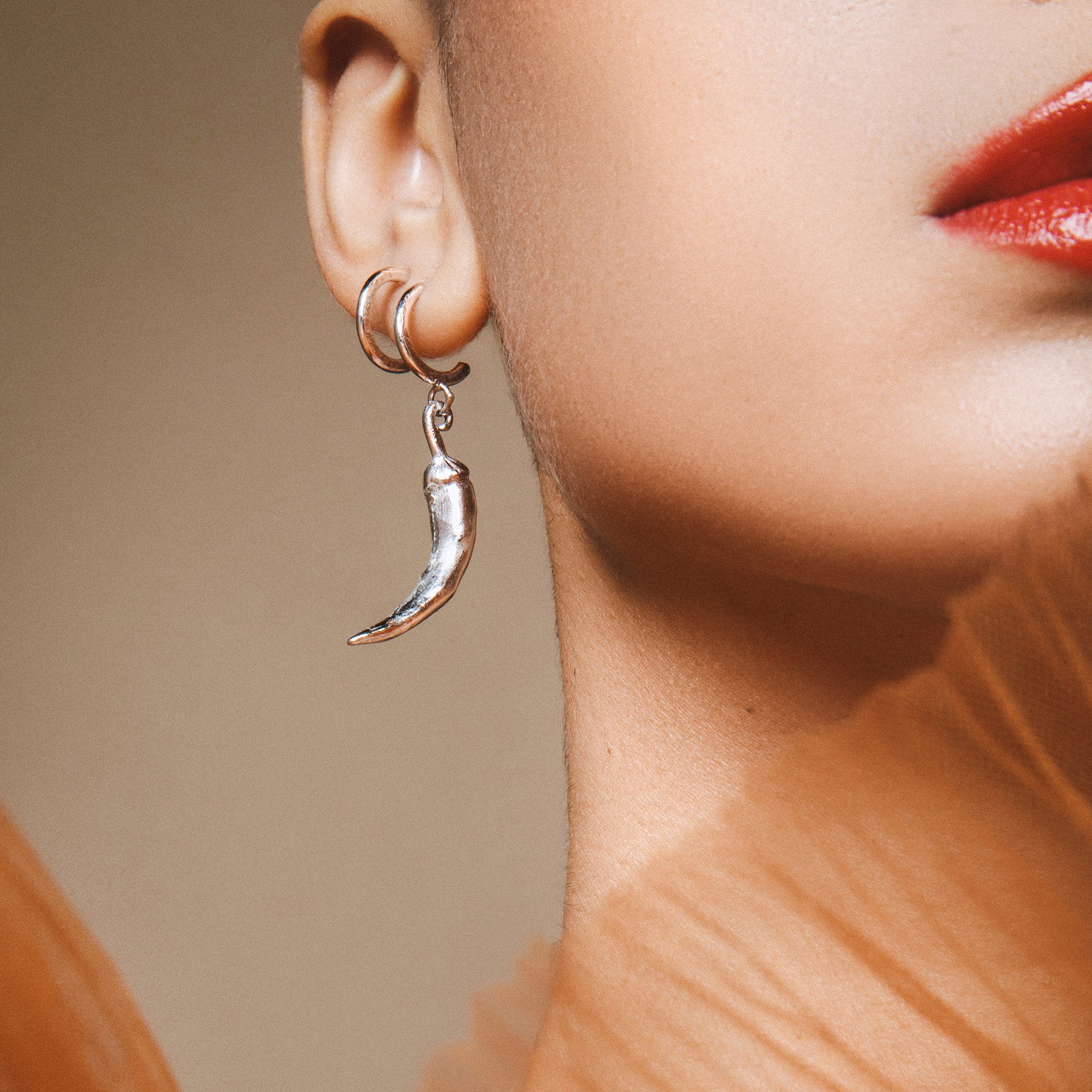 Silver Mini Chili Hoops