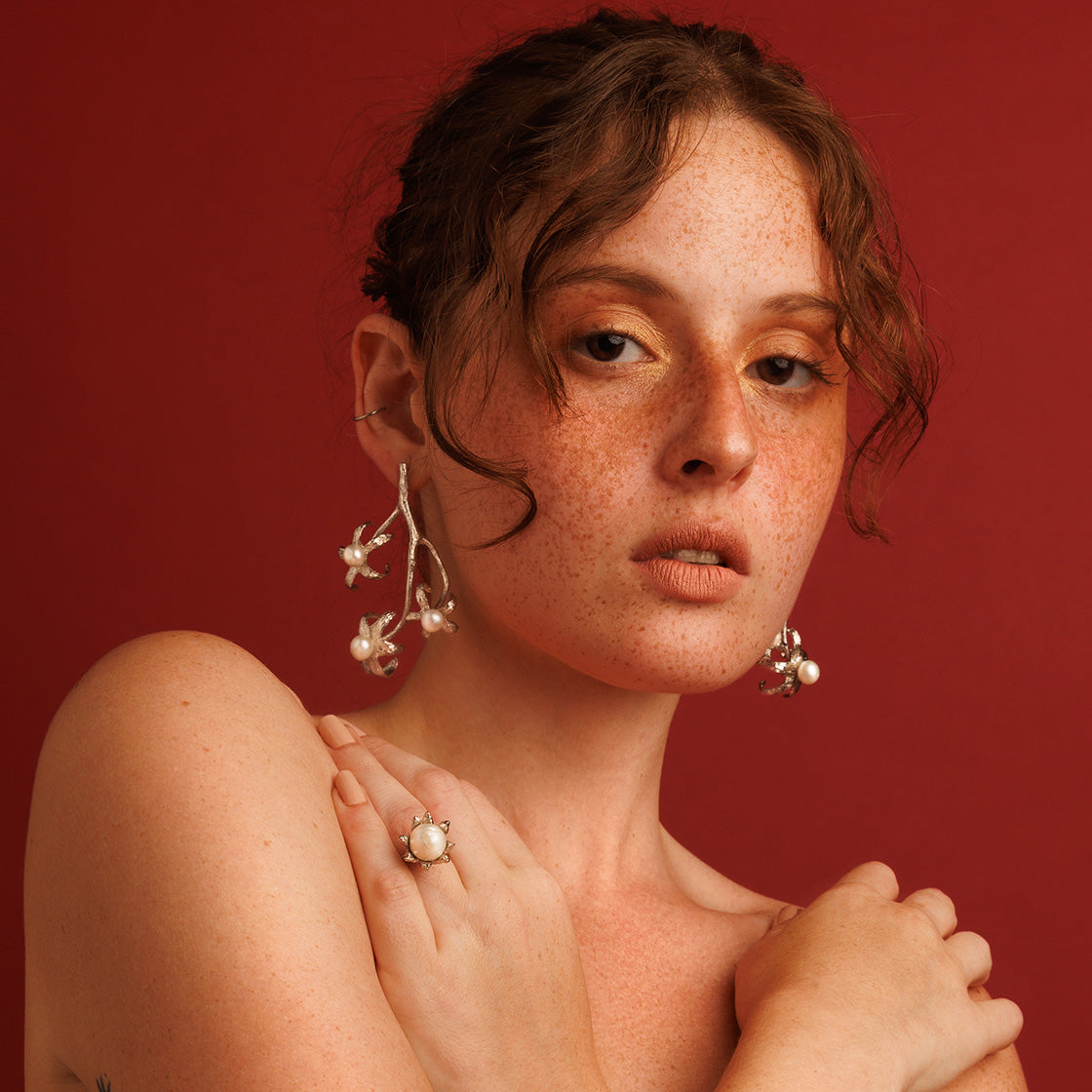 Silver Tomato Earrings