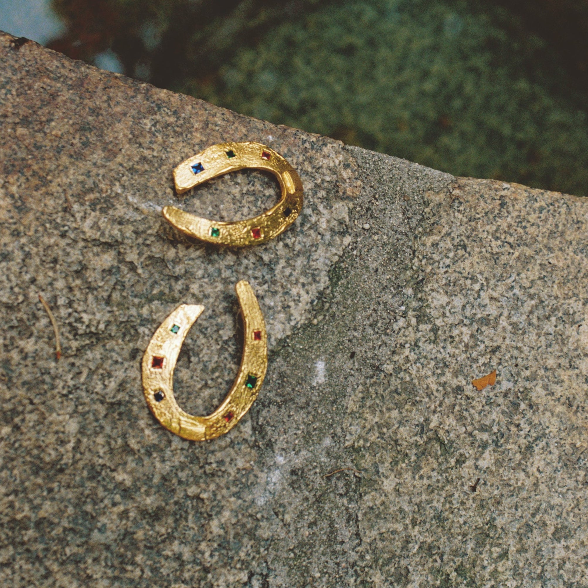 Large Golden Horseshoe Earrings