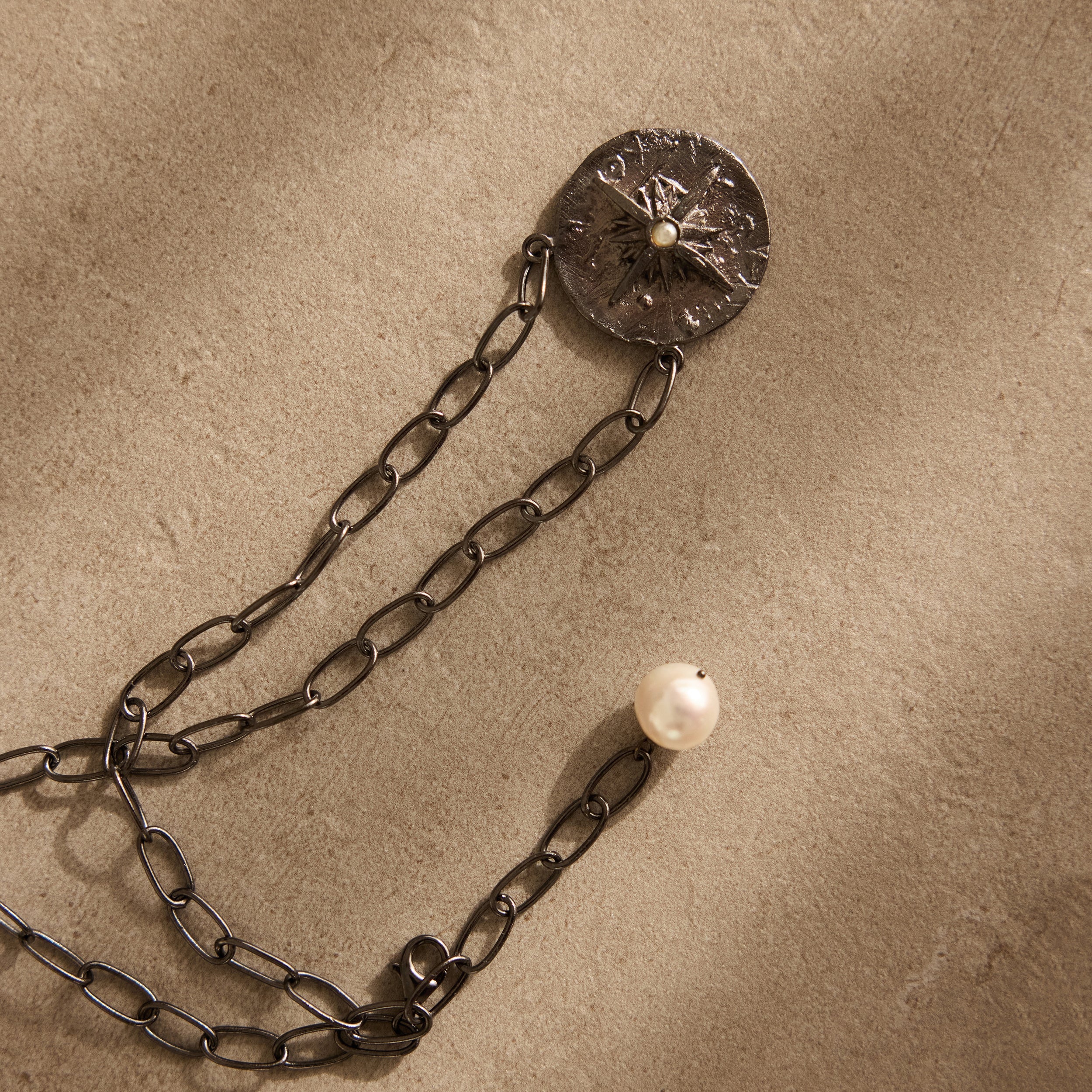 Black Moral Compass Necklace
