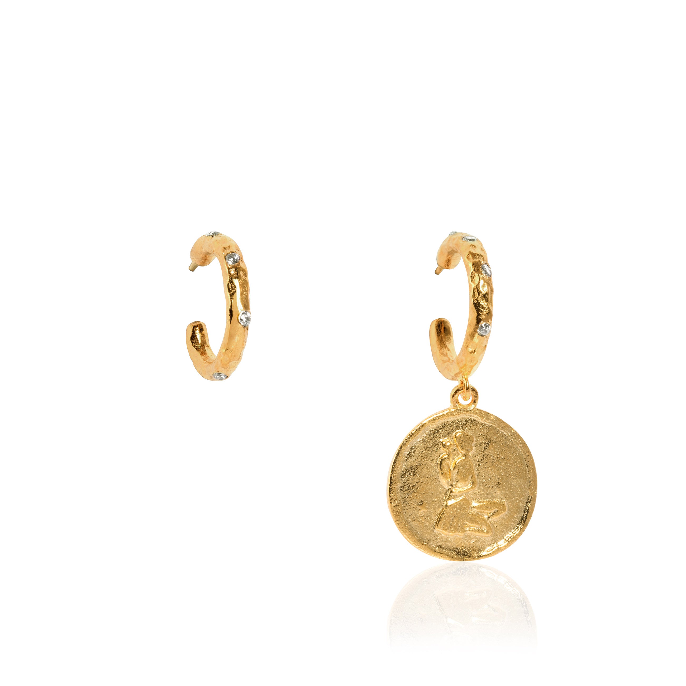 Golden Zodiac Hoops