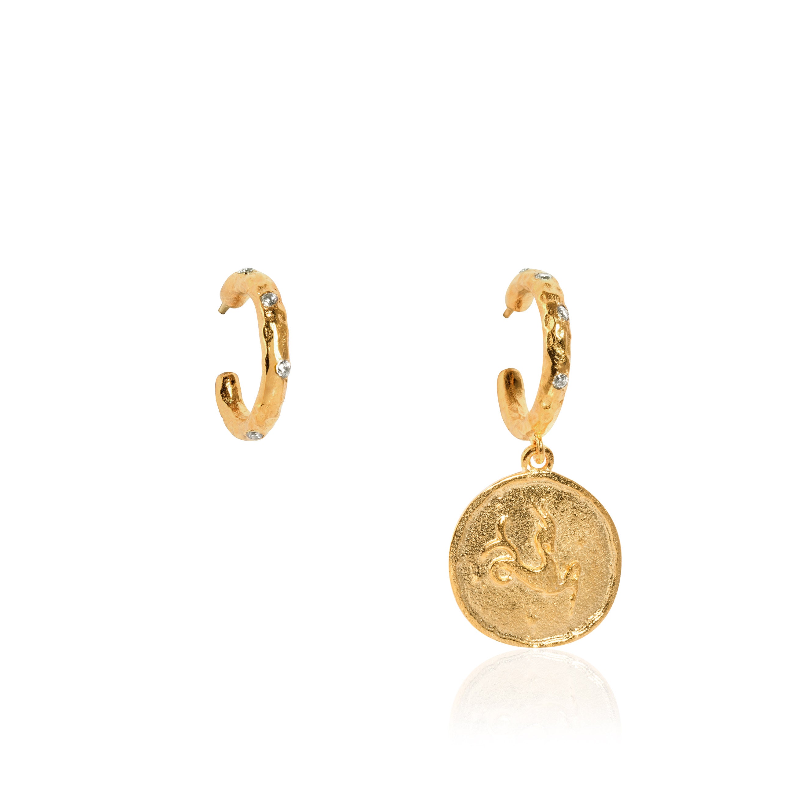 Golden Zodiac Hoops