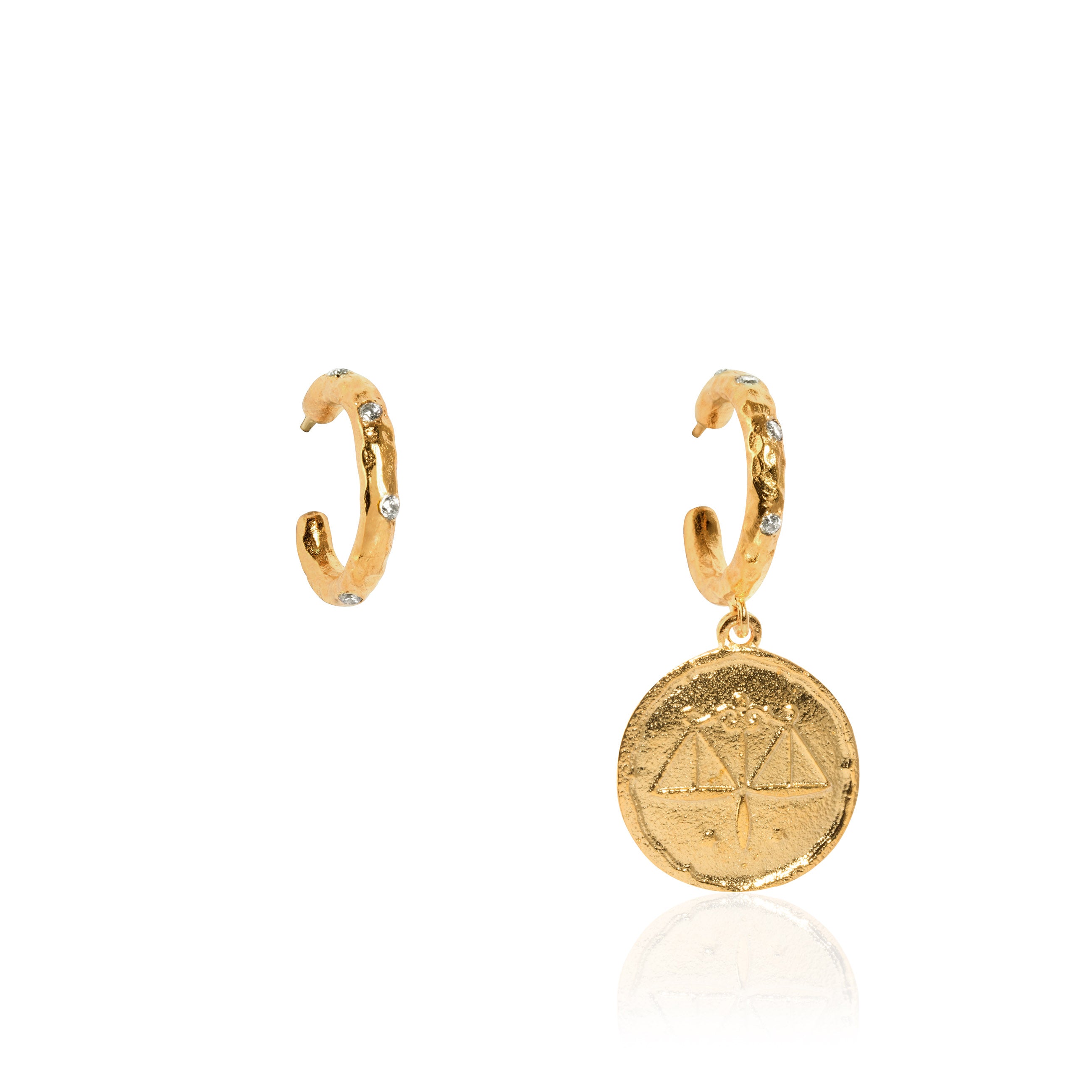 Golden Zodiac Hoops
