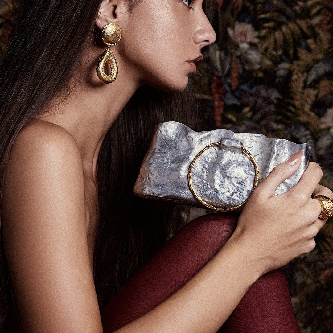 Mini Silver and Gold Handbag