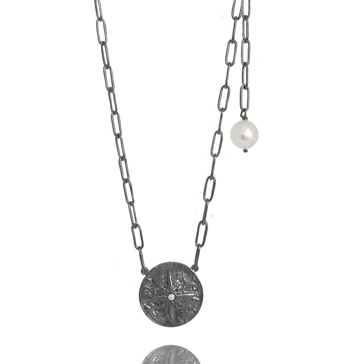 Black Moral Compass Necklace