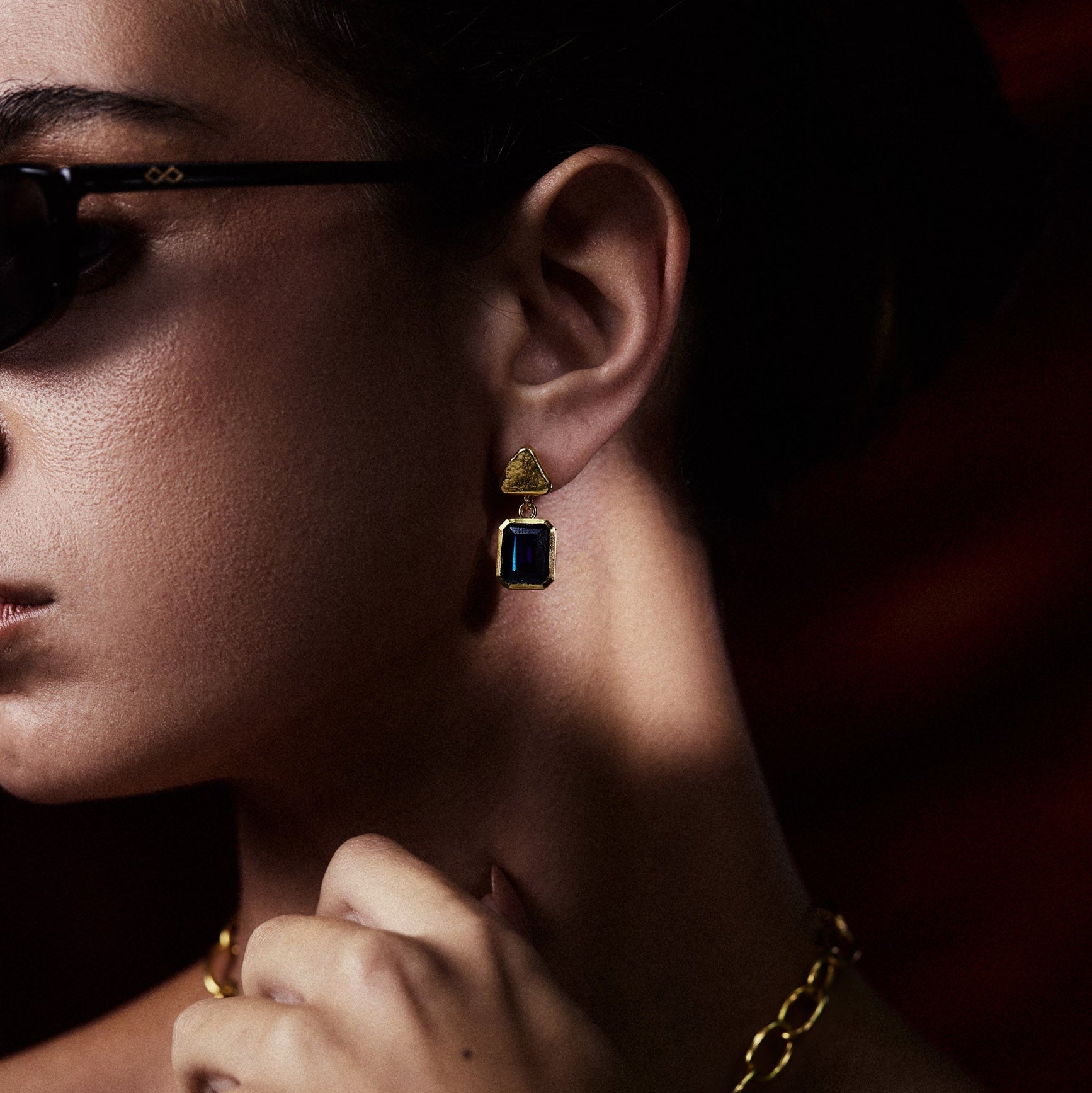 Golden Gem Arrow Earrings