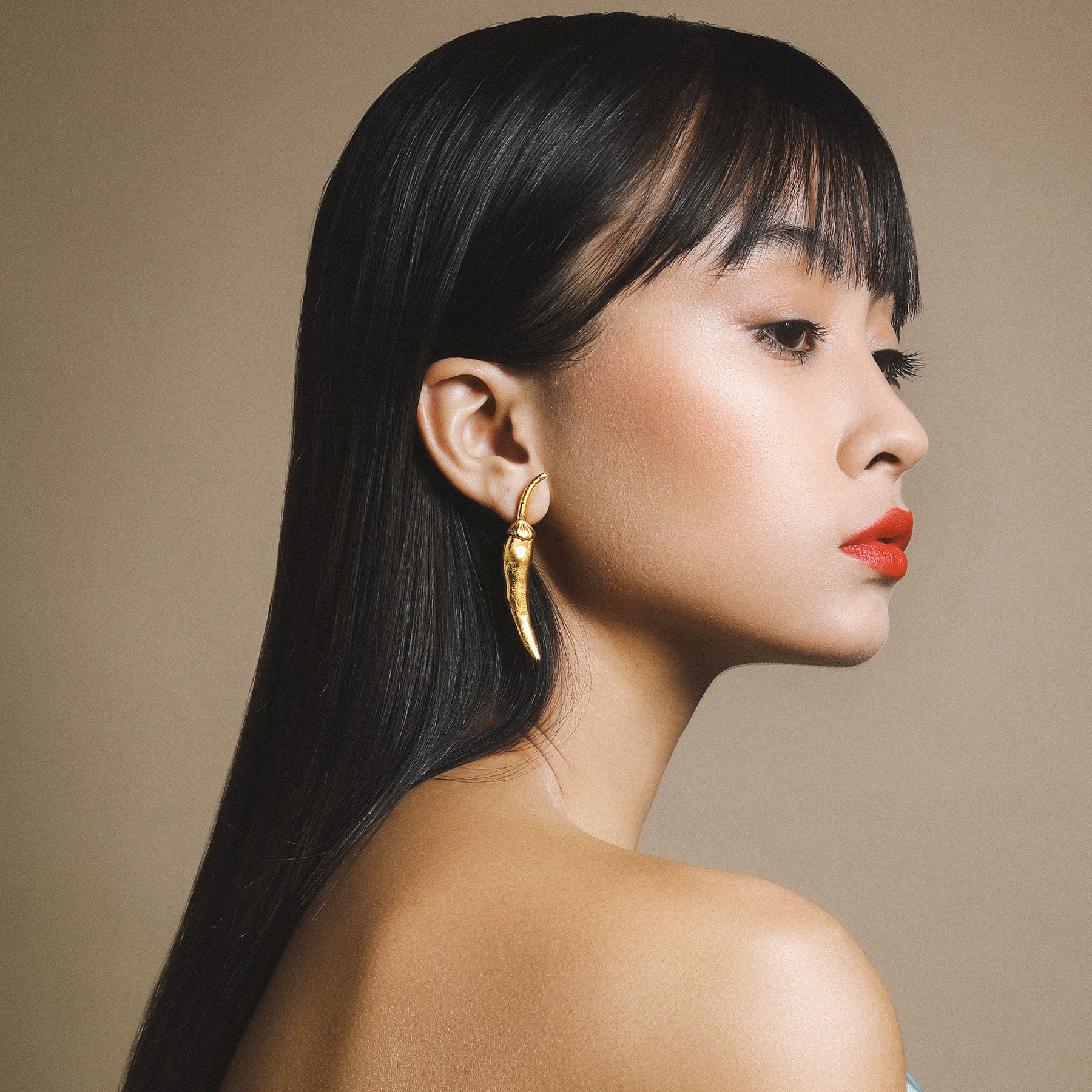 Gold Chili Earring