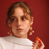 Gold Tomato Earrings