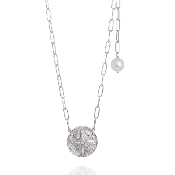 Silver Moral Compass Necklace